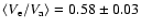 $\langle V_{\rm e}/V_{\rm a} \rangle = 0.58 \pm 0.03$