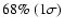 $68 \% ~ (1
\sigma)$