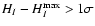 $H_{I} - H_{I}^{\rm max} > 1\sigma $