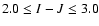 $2.0 \leq I-J \leq 3.0$
