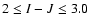 $2 \leq I-J \leq 3.0$