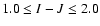 $1.0 \leq I-J \leq 2.0$