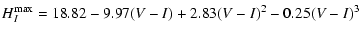 $\displaystyle H_{I}^{\rm max} = 18.82-9.97(V-I)+2.83(V-I)^{2}
-0.25(V-I)^{3}$