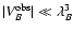 $\vert V_B^{\rm obs}\vert \ll \lambda_B^3$