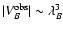 $\vert V_B^{\rm obs}\vert \sim
\lambda_B^3$