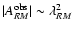 $\vert A_{RM}^{\rm obs}\vert \sim \lambda_{RM}^2$