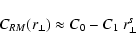 \begin{displaymath}%
C_{RM}(r_\perp) \approx C_0 - C_1 ~ r_\perp^s
\end{displaymath}