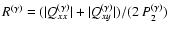 $R^{(\gamma)}=(\vert Q_{xx}^{(\gamma)}\vert +
\vert Q_{xy}^{(\gamma)}\vert)/(2~P_2^{(\gamma)})$