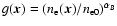 $g(\vec{x}) = (n_{\rm e}(\vec{x})/n_{\rm e0})^{\alpha_B}$
