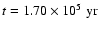 $t=1.70 \times 10^{5}\;{\rm yr}$