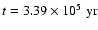 $t=3.39 \times 10^{5}\;{\rm yr}$