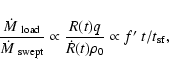 \begin{displaymath}%
\frac{\hbox{${\dot M}$ }_{\rm load}}{\hbox{${\dot M}$ }_{\r...
...{{\dot R}(t) \rho_{0}} \propto f\hbox{$^\prime$ }t/t_{\rm sf},
\end{displaymath}