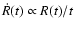 $\dot{R}(t) \propto R(t)/t$