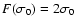 $F(\sigma_{0}) = 2 \sigma_{0}$