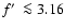 $f\hbox{$^\prime$ }\la 3.16$