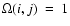 $\Omega(i,j)~=~1$