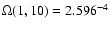 $\Omega(1,10)= 2.596^{-4}$