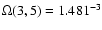 $\Omega(3,5) = 1.481^{-3}$