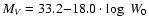 $M_V=33.2{-}18.0\cdot\log~W_0$