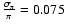 $\frac{\sigma_{\pi}}{\pi} = 0.075$