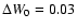 $\Delta W_0=0.03$