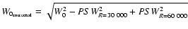 $W_{0_{\rm corrected}}=\sqrt{W_0^2-PSW_{R=30~000}^2+PSW_{R=60~000}^2}$