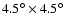 $4.5^\circ \times 4.5^\circ$