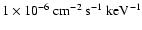$1 \times 10^{-6}~\rm
cm^{-2}~s^{-1}~keV^{-1}$