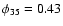 $\phi_{35}=0.43$