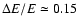 $\Delta E/E \simeq 0.15$