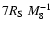 $7 R_{\rm S} ~M_8^{-1}$