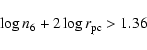 \begin{displaymath}\log n_6 +2\log r_{\rm pc} > 1.36
\end{displaymath}