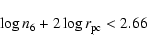 \begin{displaymath}\log n_6 +2\log r_{\rm pc} < 2.66
\end{displaymath}