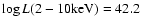 $\log L(2-10 {\rm keV})=42.2$