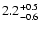 $\rm 2.2_{-0.6}^{+0.5}$