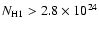 $N_{\rm H1}>2.8\times 10^{24}$