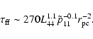 \begin{displaymath}\tau_{\rm ff} \sim 270 L^{1.1}_{44} \tilde{p}_{11}^{-0.1} r_{\rm pc}^{-2}.
\end{displaymath}