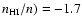 $n_{\rm HI}/n)=-1.7$