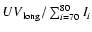 ${UV}_{\rm long}/\sum_{i=70}^{80}I_i$