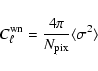 \begin{displaymath}C_{\ell}^{\rm wn}=\frac{4\pi}{N_{\rm pix}}\langle \sigma^2 \rangle
\end{displaymath}