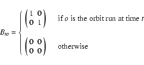 \begin{displaymath}B_{to} = \left\{
\begin{array}{ll}
\left(
\begin{array}{cc...
...\end{array} \right) & ~~~~{\rm otherwise}
\end{array} \right.
\end{displaymath}