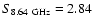$S_{8.64~\rm GHz} = 2.84$