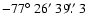 $-77\hbox{$^\circ$ }26\hbox{$^\prime$ }39\hbox{$.\!\!^{\prime\prime}$ }3$