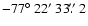 $-77\hbox{$^\circ$ }22\hbox{$^\prime$ }33\hbox{$.\!\!^{\prime\prime}$ }2$
