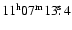 $11^{\rm h} 07^{\rm m} 13\hbox{$.\!\!^{\rm s}$ }4$