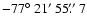 $-77\hbox{$^\circ$ }21\hbox{$^\prime$ }55\hbox{$.\!\!^{\prime\prime}$ }7$