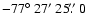 $-77\hbox{$^\circ$ }27\hbox{$^\prime$ }25\hbox{$.\!\!^{\prime\prime}$ }0$