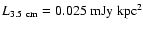 $L_{3.5 \ \rm cm} =
0.025~{\rm mJy~kpc^{2}}$
