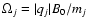 $\Omega_j = \vert q_j\vert B_0/m_j$