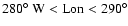 $\rm 280^\circ~W<Lon<290^\circ$